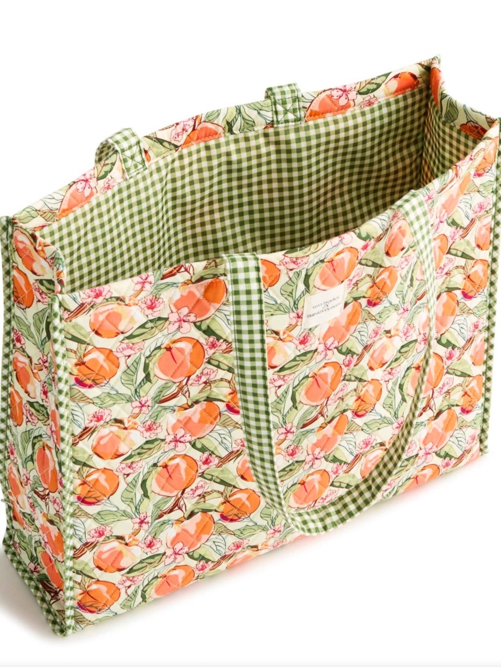 Bath and Body Works Vera Bradley Floral Peach Print Quilted Tote Bag - Picture 3 of 5